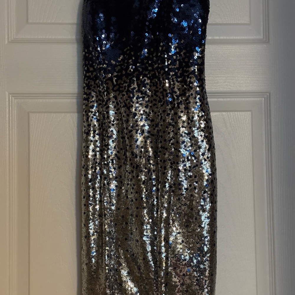 B. Smart Black and Silver Sequin Dress